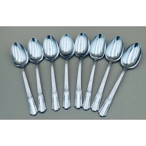Set Of 8 International Silver Rogers 1940 TREASURE Silverplate Teaspoons